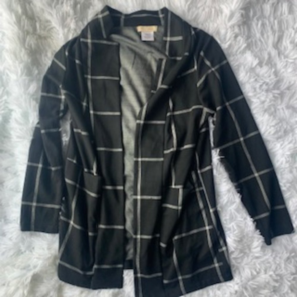 Plaid Oversized Cardigan Blazer